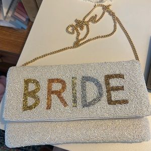 Bride clutch bag with strap